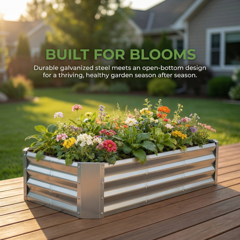 Gardening Tools Box - 대형 바닥 없는 아연 도금 정원