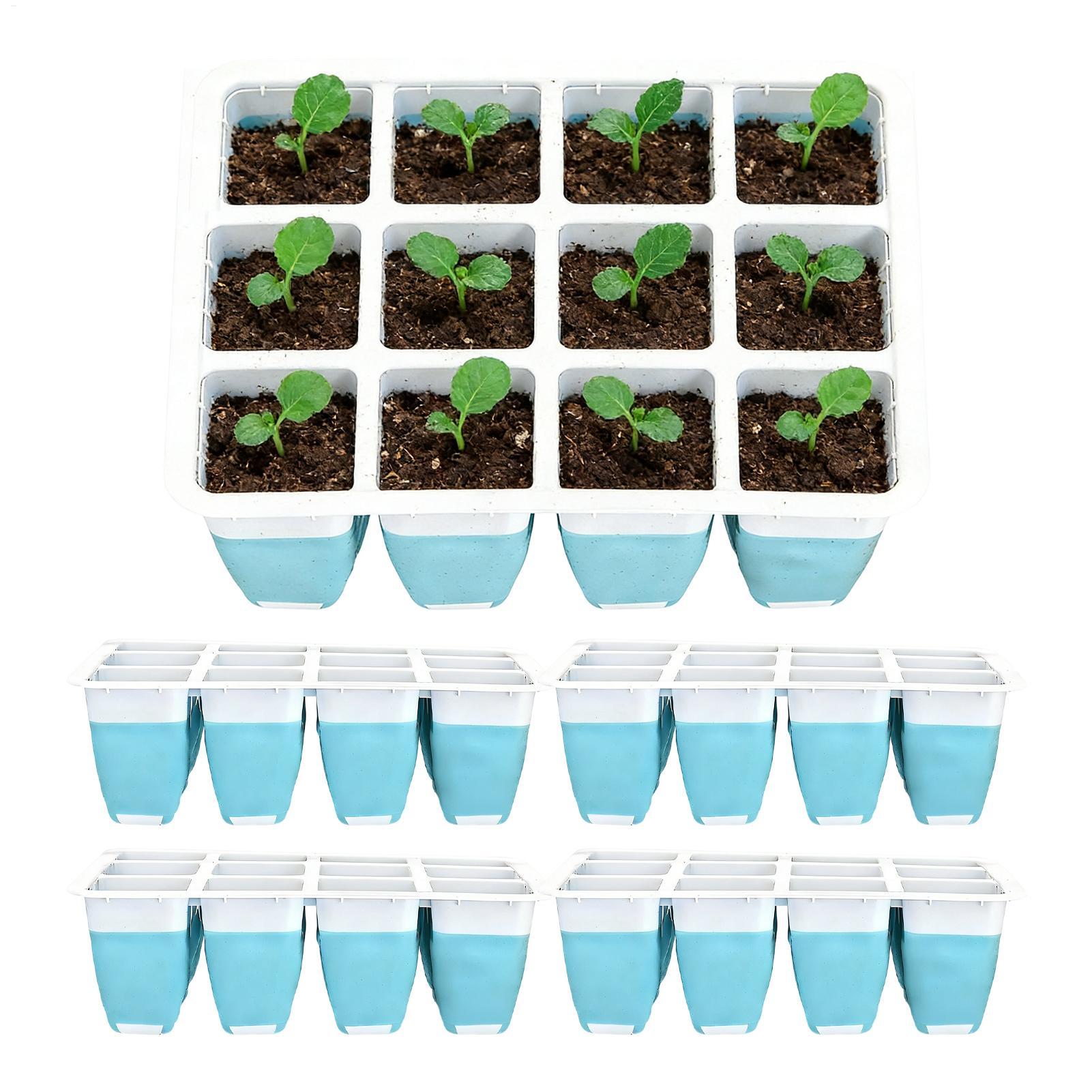 Seed Starter Trays - 5팩 실리콘 묘목 트레이 60구 재사용