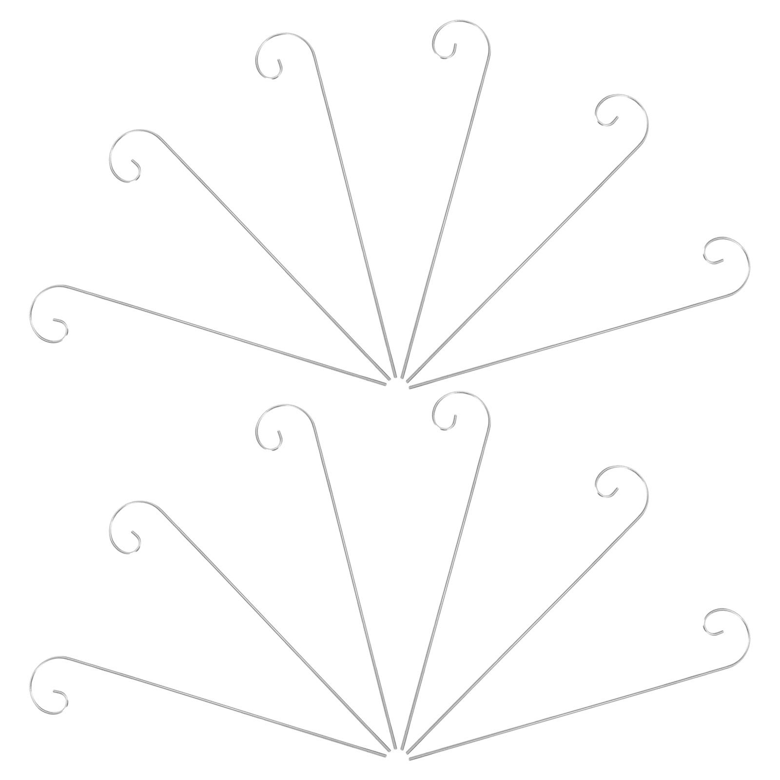 Garden Label Marker - 12개 금속 야외용 셰퍼드 훅 3x300mm