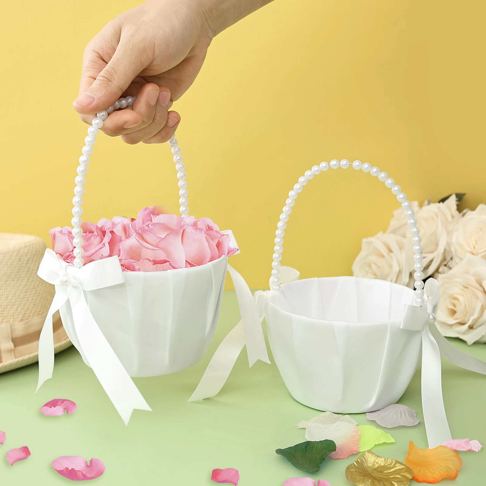 Gardening Tools Girls - 2Pcs 웨딩 플라워 걸 바구니 Bowknot