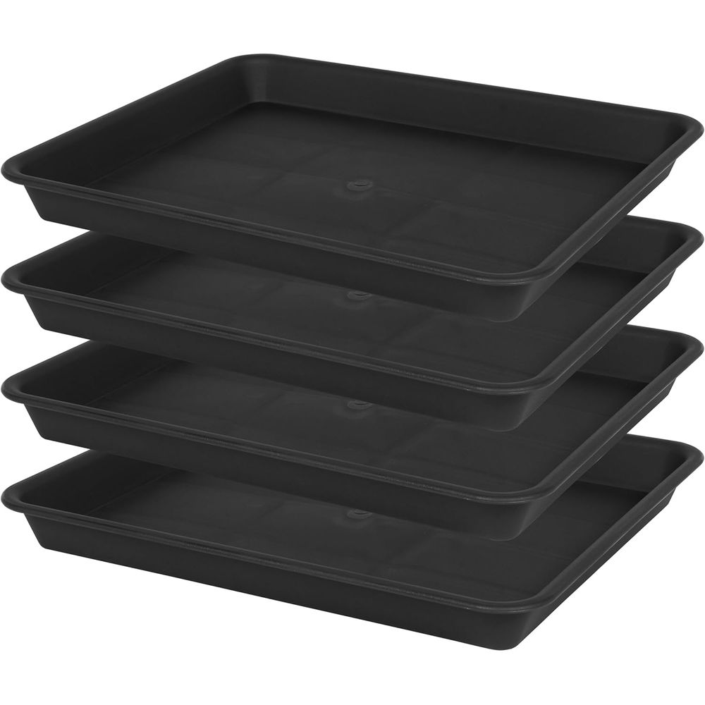 Seed Starter Trays - 대형 플라스틱 식물 배수 접시 4개