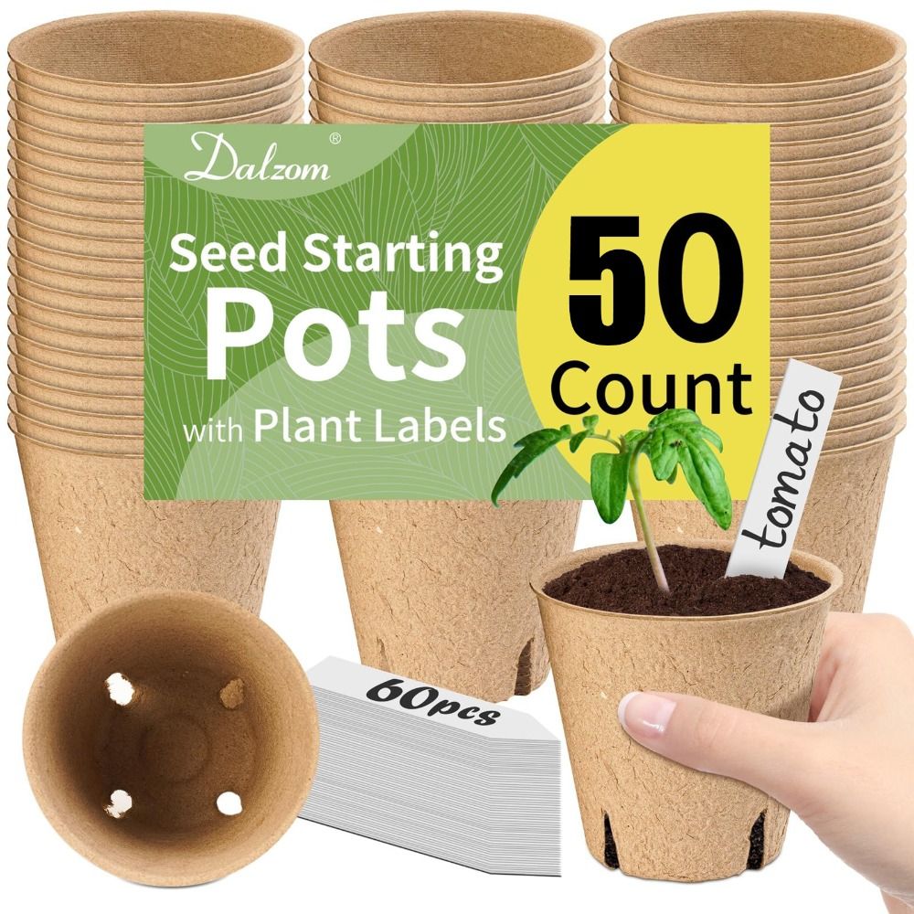 Seed Starter Trays - 50개 생분해성 식물 스타터 화분(50개 식물