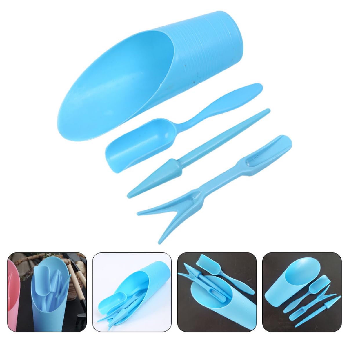 4 개/대, 플라스틱 내구성 양동이 삽 화분 재배 실린 - Gardening Tools Gifts 리뷰 및 가격