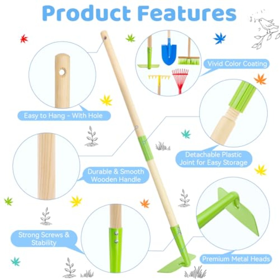 정원 도구 세트: 안전한 유아용 사이즈 괭이, 갈퀴,  - Gardening Tools Toddler 리뷰 및 가격