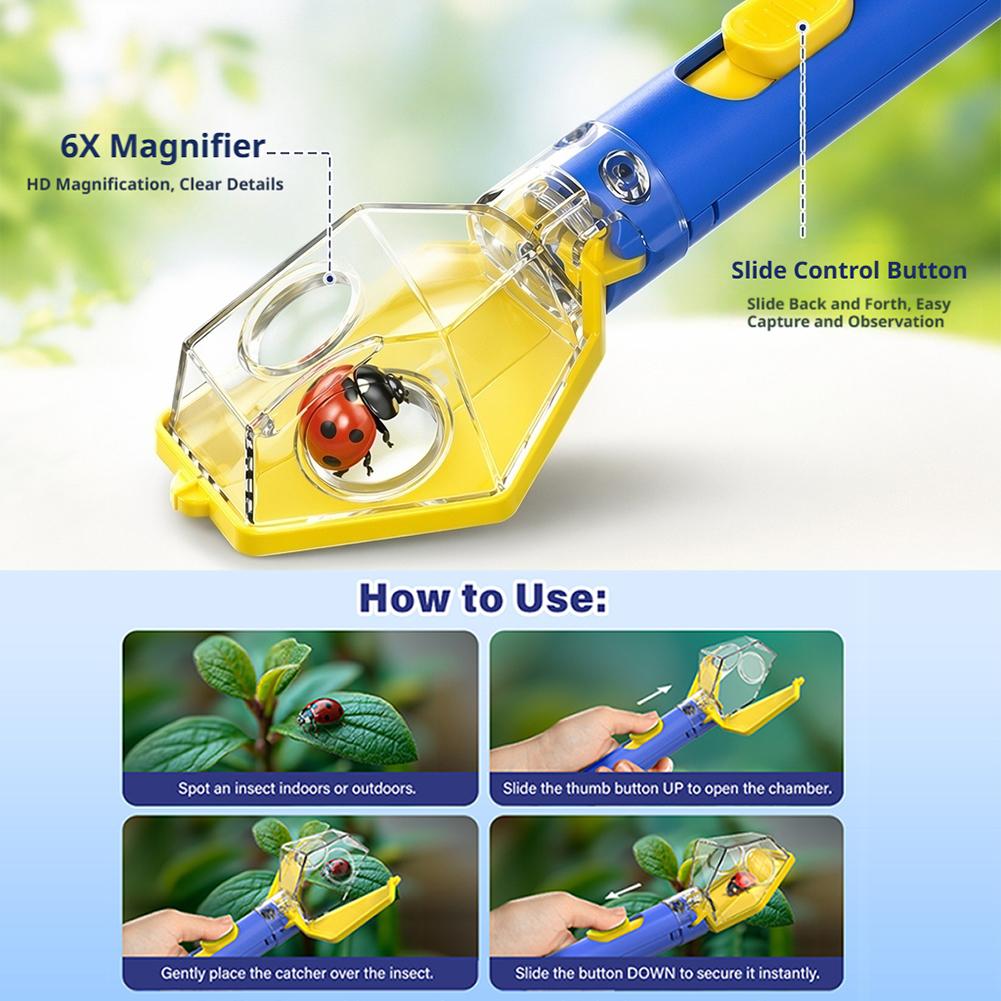 휴대용 곤충 채집기 뷰어 도구 6배율 돋보기 어린이 친 - Gardening Tools For 10 Year Olds 리뷰 및 가격