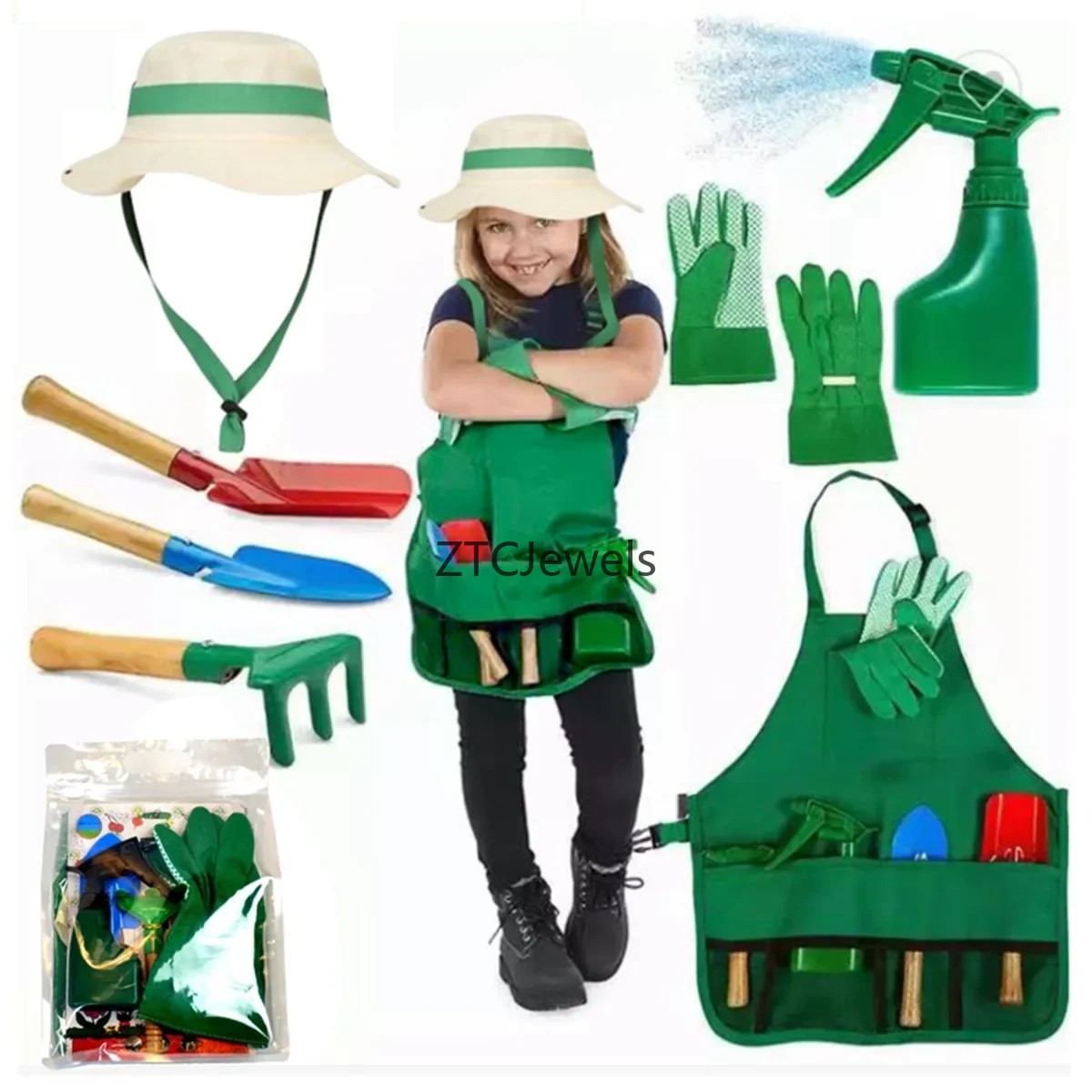 어린이 정원 앞치마 도구 세트 장갑 포함 소녀들을 위한 - Gardening Tools Girls 리뷰 및 가격