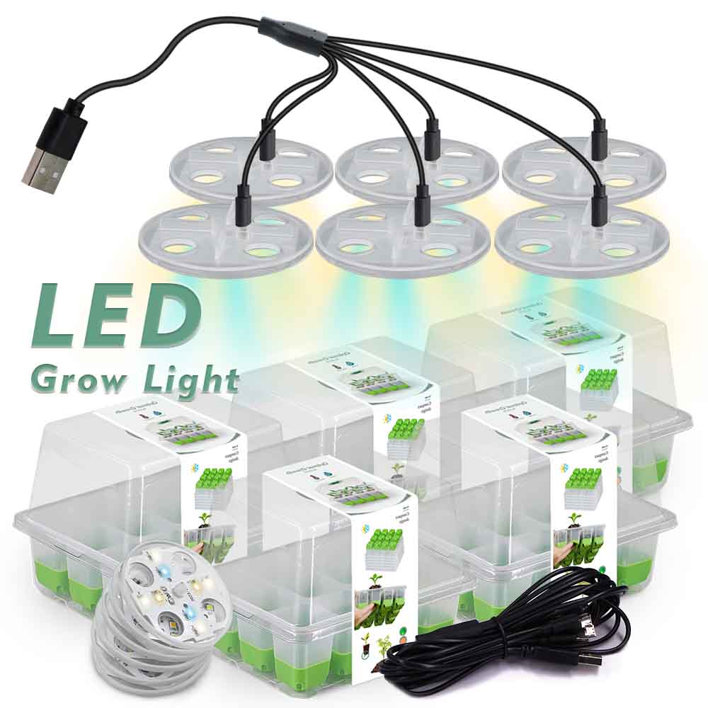 LED 성장 조명 모종 스타터 트레이 키트, 투명 커버 - Gardening Tools Box 리뷰 및 가격