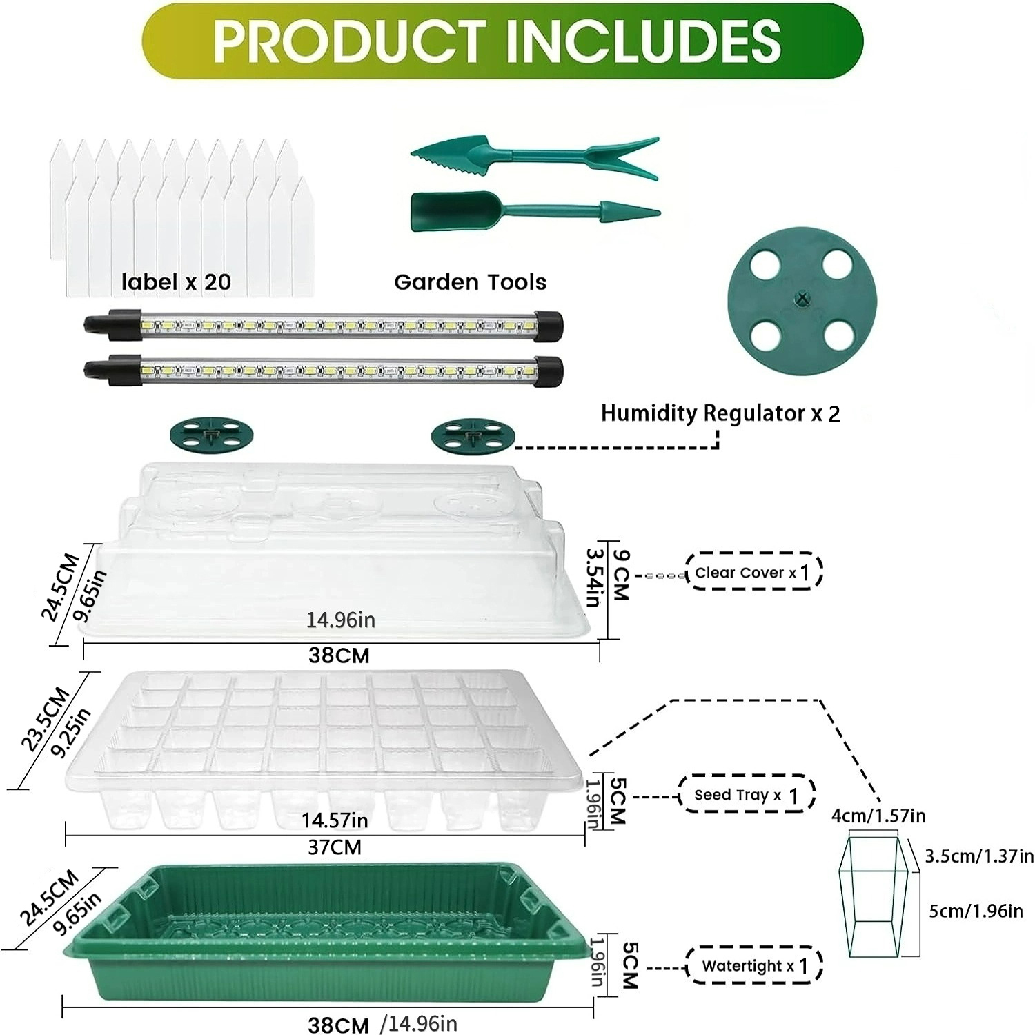 씨앗 발아 트레이(조명등 포함), 1팩/2팩 40구 묘 - Seed Starter Trays 리뷰 및 가격
