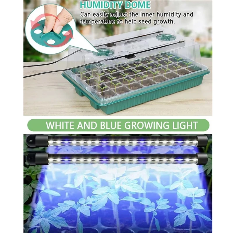 씨앗 발아 트레이 키트 (2개의 긴 스트립형 조명등,  - Seed Starter Trays 리뷰 및 가격