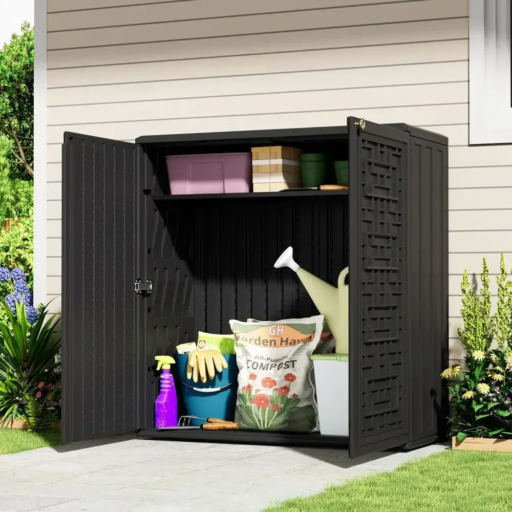 비바람에 견디는 레진 야외 보관 캐비닛, 62갤런, 데 - Gardening Tools Box 리뷰 및 가격