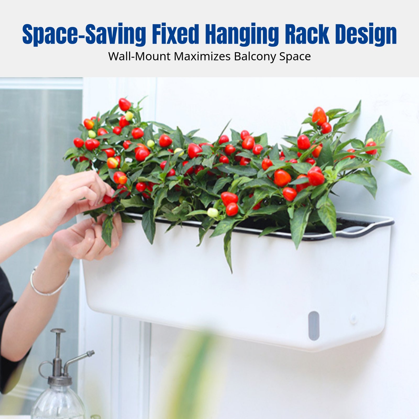 발코니 걸이형 화분 직사각형 자가급수 화분, 야외 벽걸 - Self-Watering Planter 리뷰 및 가격