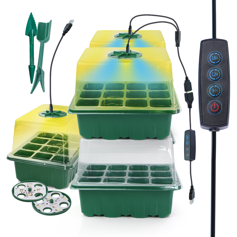 성장 빛 식물 씨앗 스타터 트레이와 LED 보육 냄비  - Seed Starter Trays 리뷰 및 가격