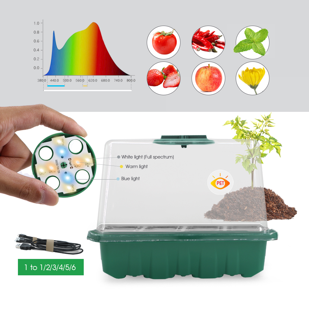 성장 빛 식물 씨앗 스타터 트레이와 LED 보육 냄비  - Seed Starter Trays 리뷰 및 가격