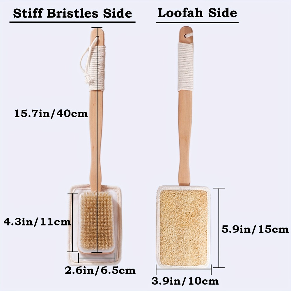 나무 손잡이 긴 목욕 브러시 천연 수세미 멧돼지 털 양 - Gardening Tools Long Handle 리뷰 및 가격