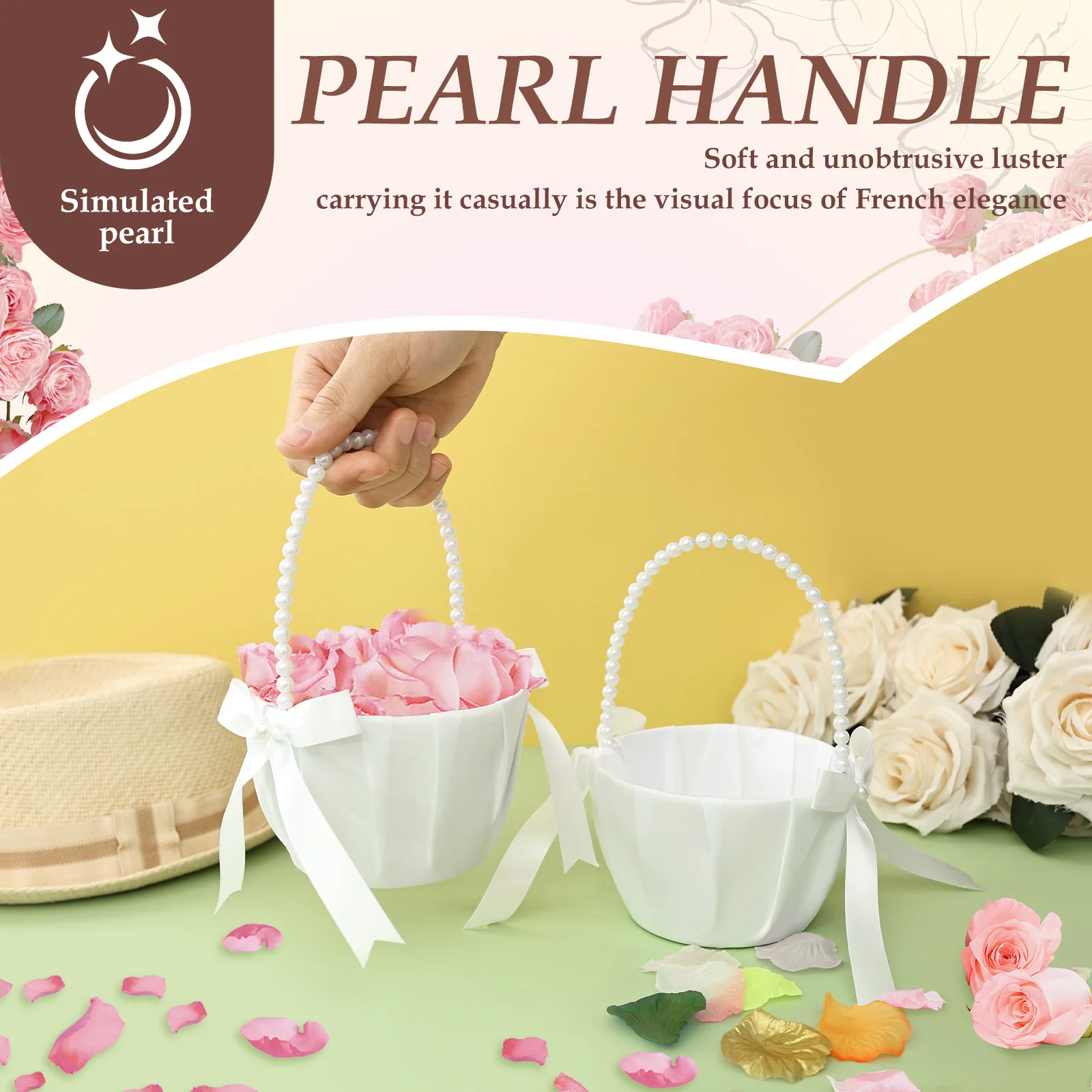 2Pcs 웨딩 플라워 걸 바구니 Bowknot Sati - Gardening Tools Girls 리뷰 및 가격