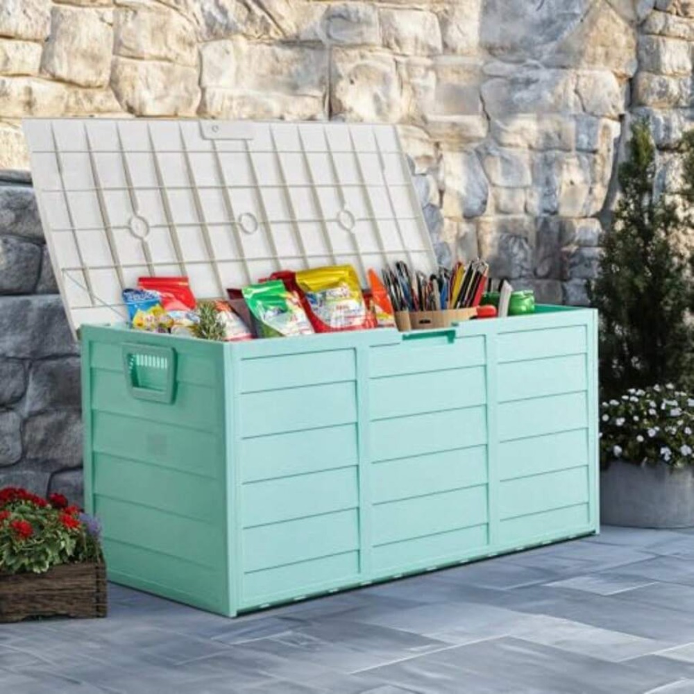 75갤런 대형 레진 데크 박스 야외 보관함 잠금 가능  - Gardening Tools Box 리뷰 및 가격