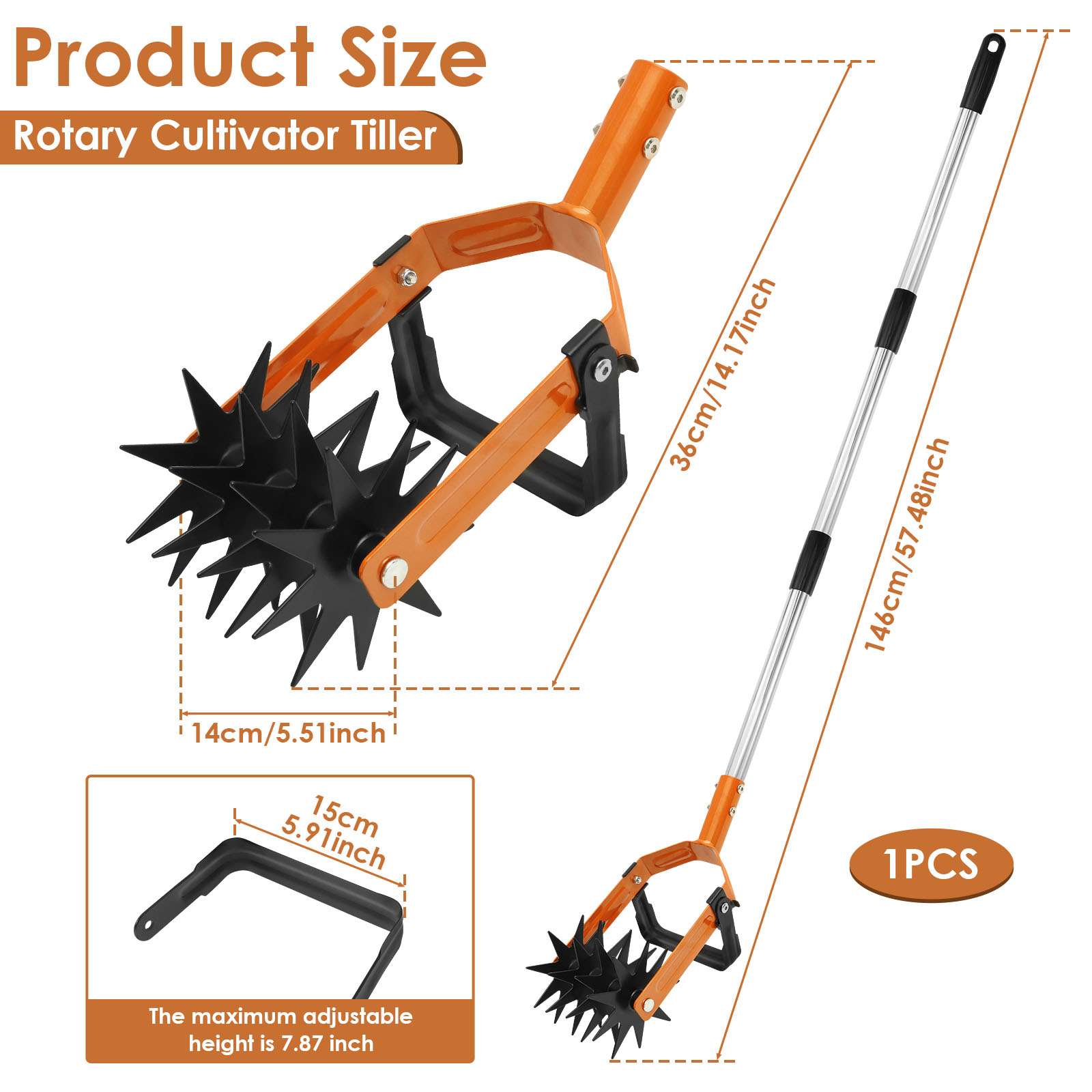 새로운 2-in-1 경운기 도구 스테인레스 스틸 핸들  - Gardening Tools Long Handle 리뷰 및 가격